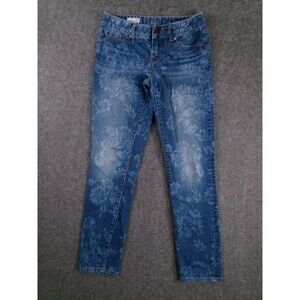 GAP Jeans Women 25 Blue Always Skinny Medium Wash Floral Stretch Capsule Preppy